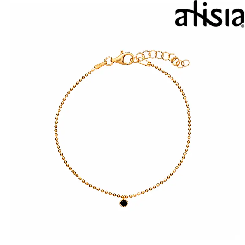 Bracciale Pallinato e Zirconi Neri Alisia