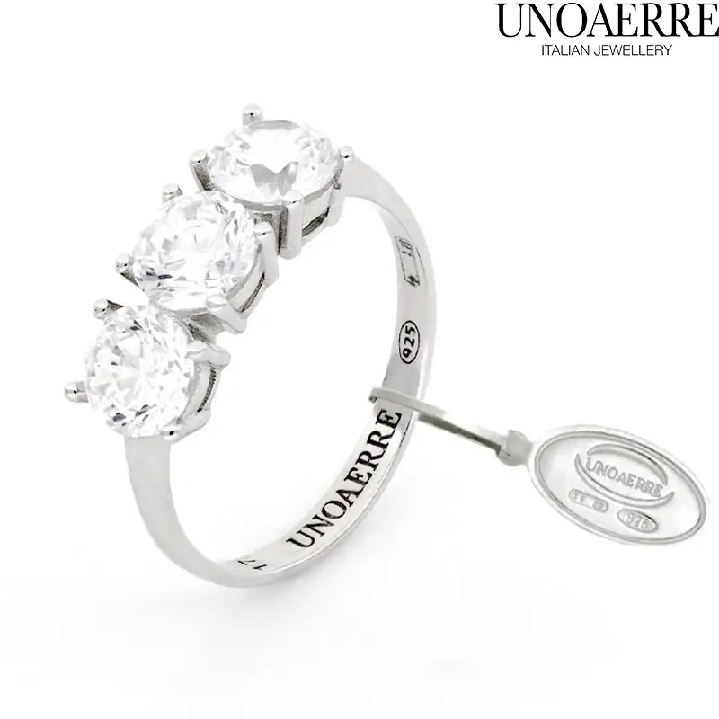 Anello donna Trilogy in argento bianco Unoaerre Gioielleria Talamelli