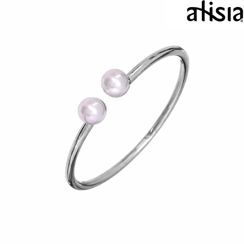 Anello argento aperto con doppia tonda piccola Alisia