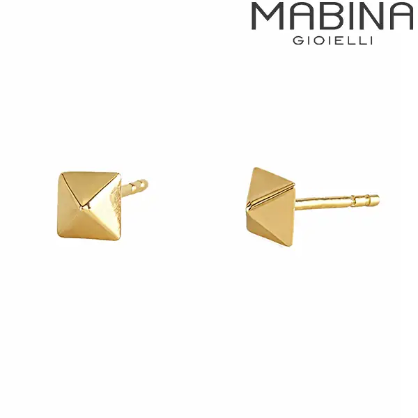 Orecchini a Lobo in Argento Dorato con Borchia Mabina