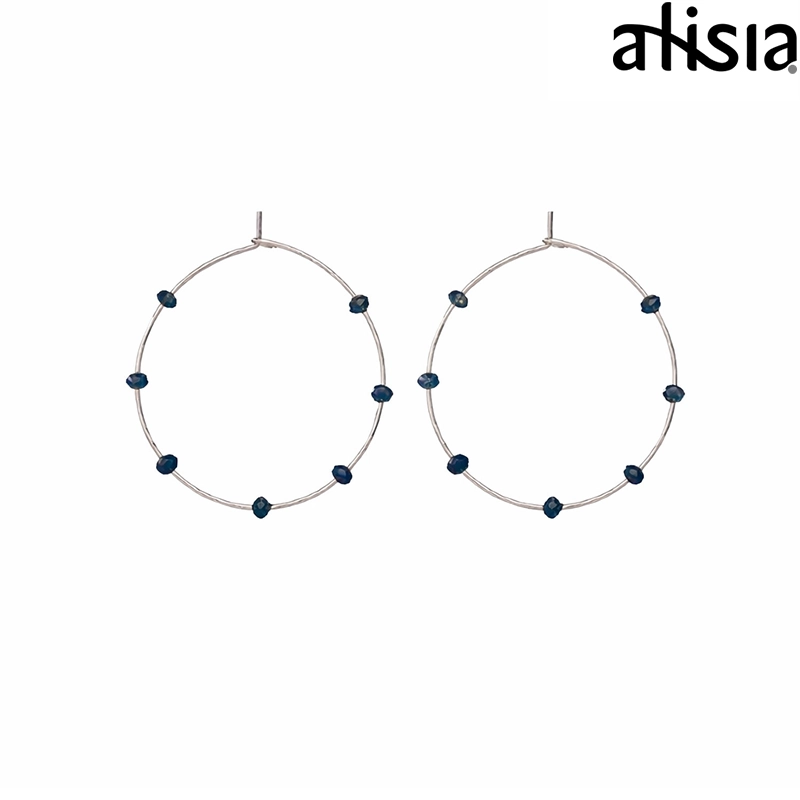 Orecchini in Argento a Cerchio con cristalli Alisia