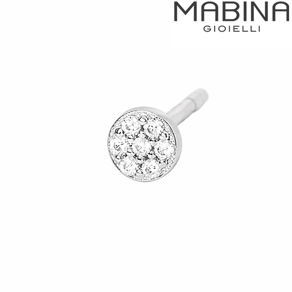 Monorecchino in argento con pavé di zirconi Mabina