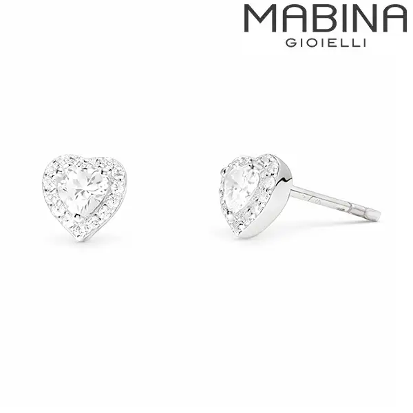 Orecchini in Argento con Zirconi Taglio Cuore Love Aaffair Mabina