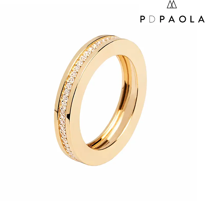 Anello Donna Infinity in Argento Dorato con Zirconi Pdpaola