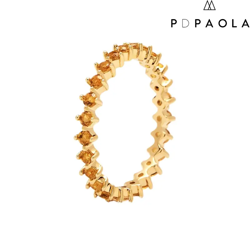 Anello Donna Yellow Bird in Argento Dorato con Zirconi Pdpaola