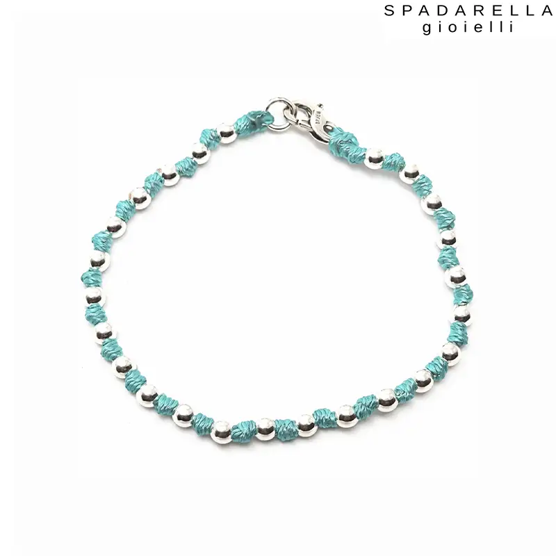 Bracciale Filo Turchese e sfere in Argento Spadarella