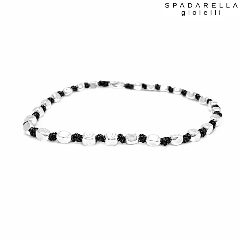 Bracciale Filo Argento Nero Spadarella
