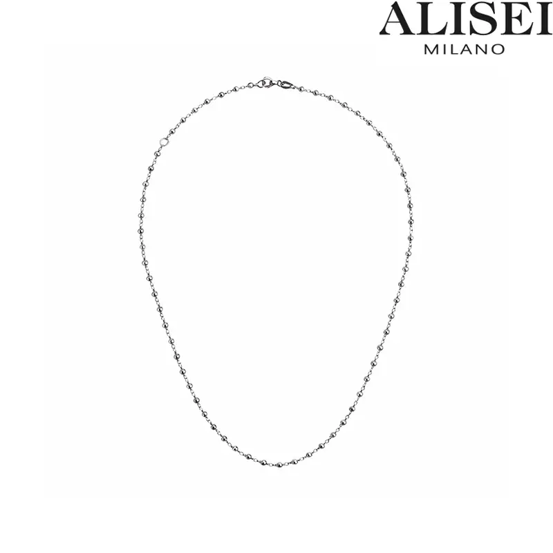 Collana Donna in Argento con Sfere Diamantate