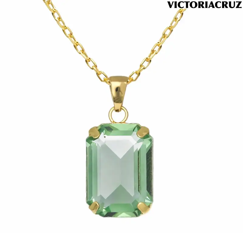 Collana Collezione Helena con Pietra Rettangolare in Argento Victoria Cruz