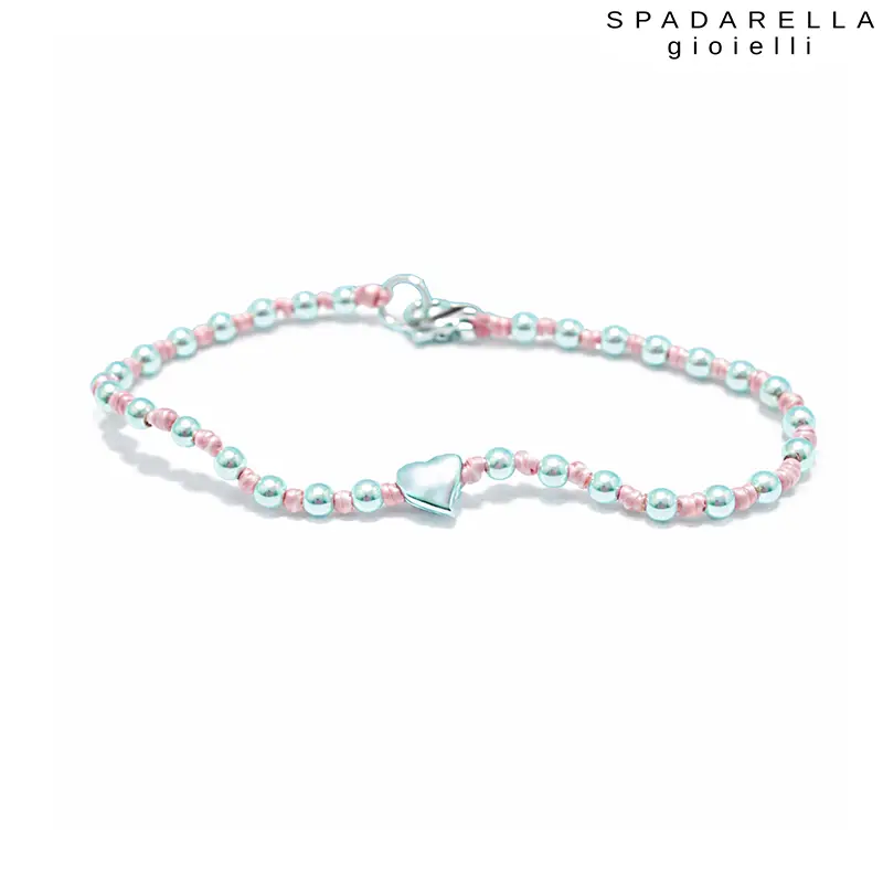 Bracciale Cuore Baby Rosa in Argento Spadarella
