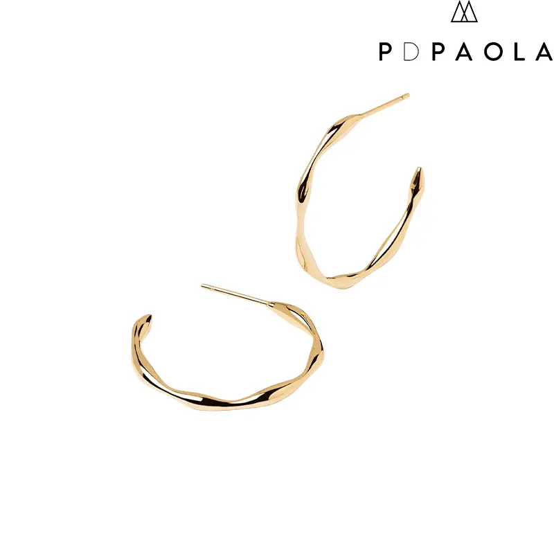 Orecchini Donna a Cerchio Vanilla in Argento Dorato Pdpaola