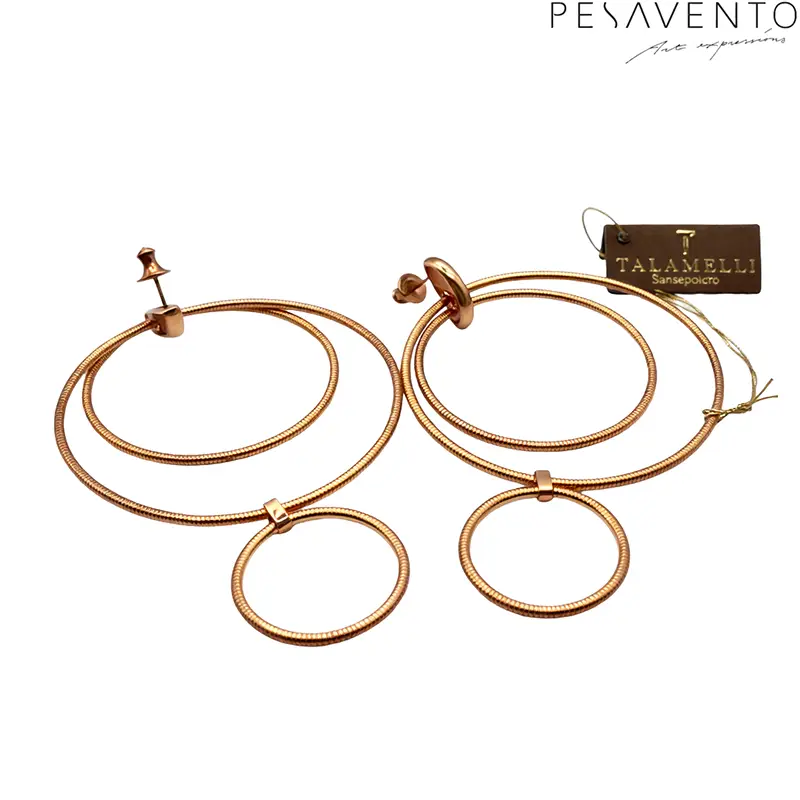 Orecchini Donna in Argento Rosa Multicerchi Pesavento