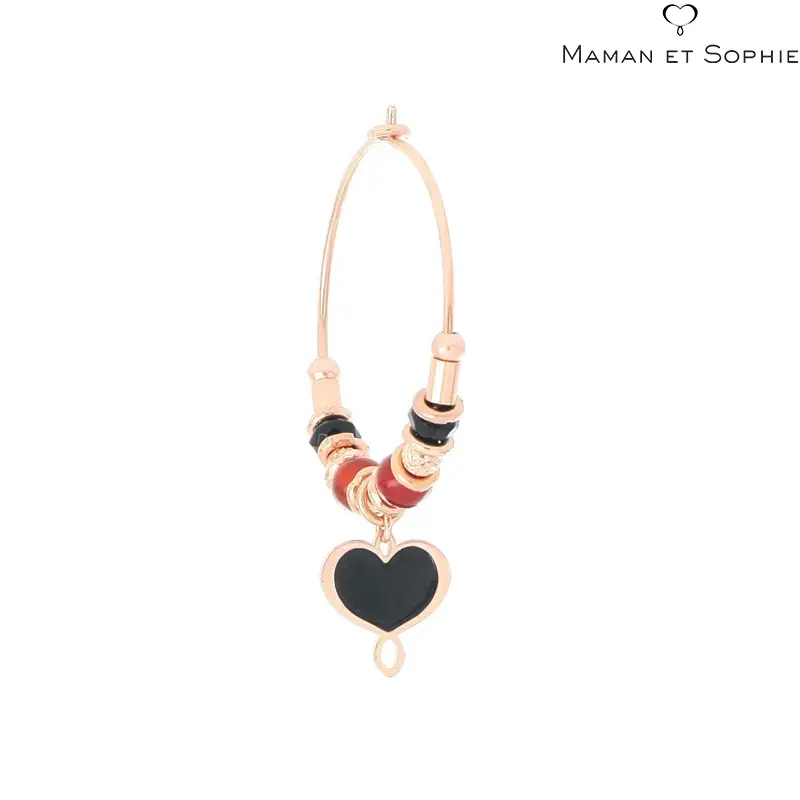 Orecchino a Cerchio con Cuore, Sfere, Ciondoli e Spinelli Maman et Sophie